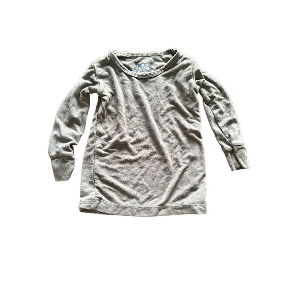 Kickee Pants grey long sleeve top sz 12-18 Months bamboo unisex boys girls